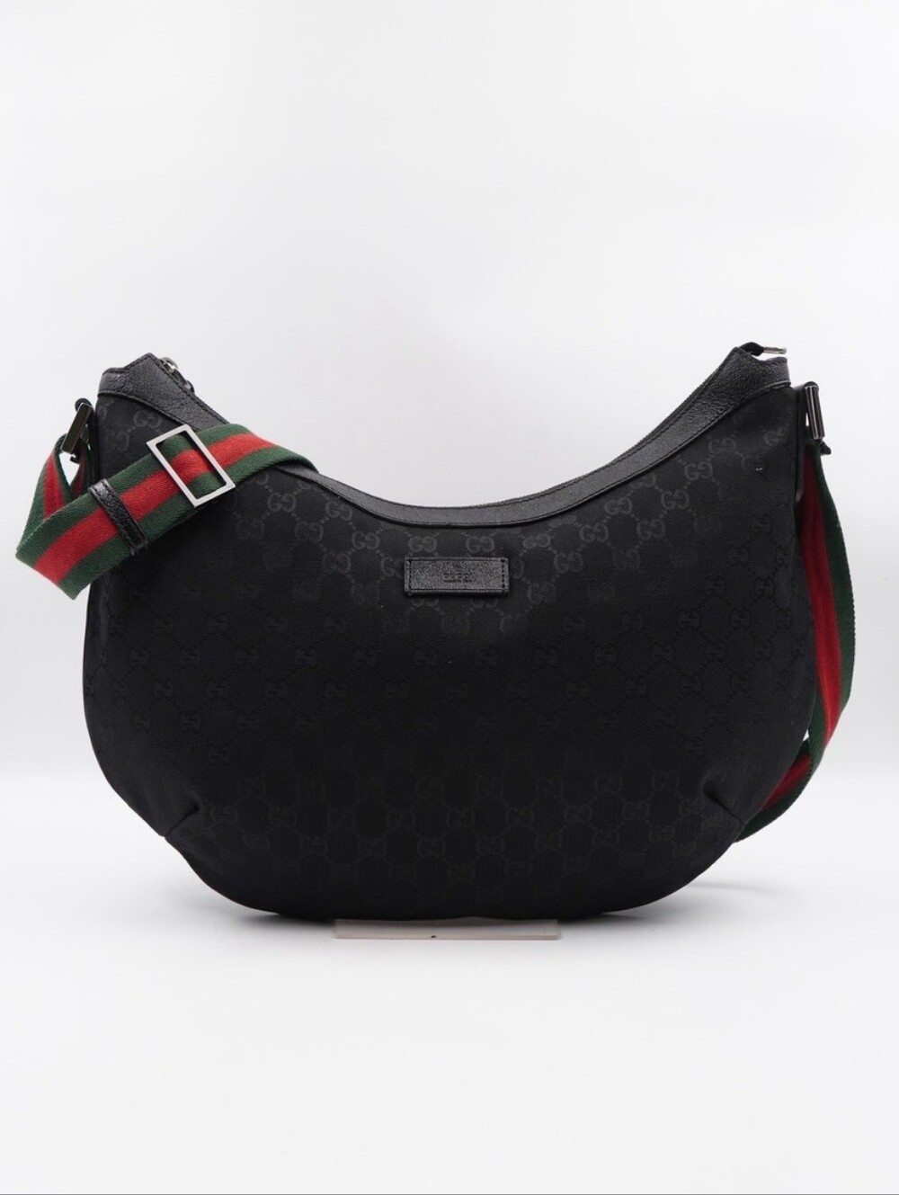CO05 💟 Gucci GG Monogram Web halfmoon Large Crossbody